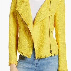 Halogen Tweed Moto Jacket | Yellow Maize